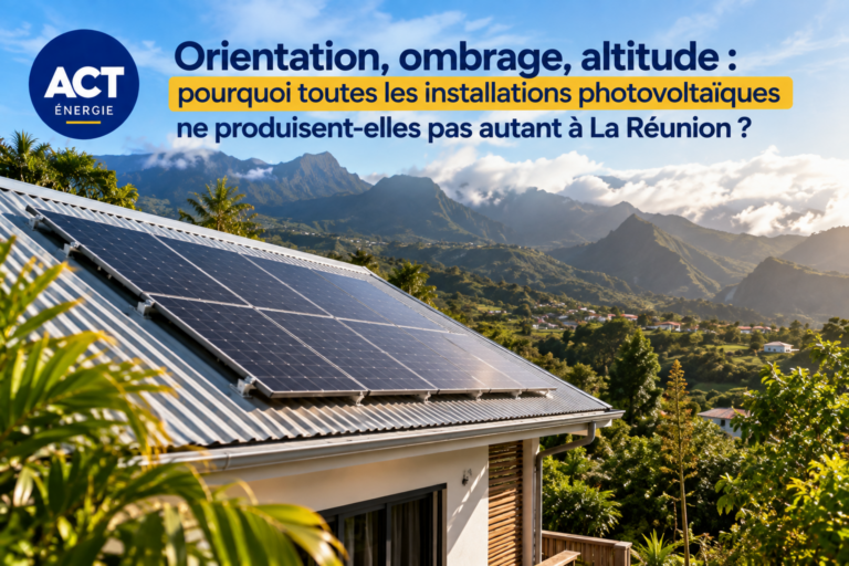 Panneaux solaires orientés au nord sur une toiture en tôle à La Réunion